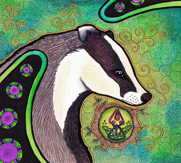 European Badger illustrated by Ravenari