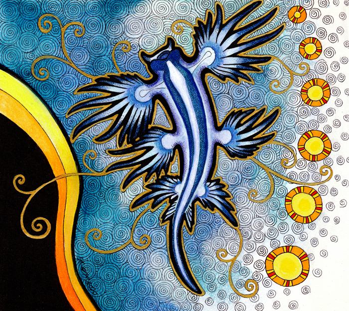 Glaucus atlanticus illustrated by Ravenari