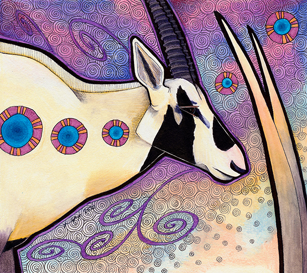 Illustration of the Arabian Oryx by Ravenari